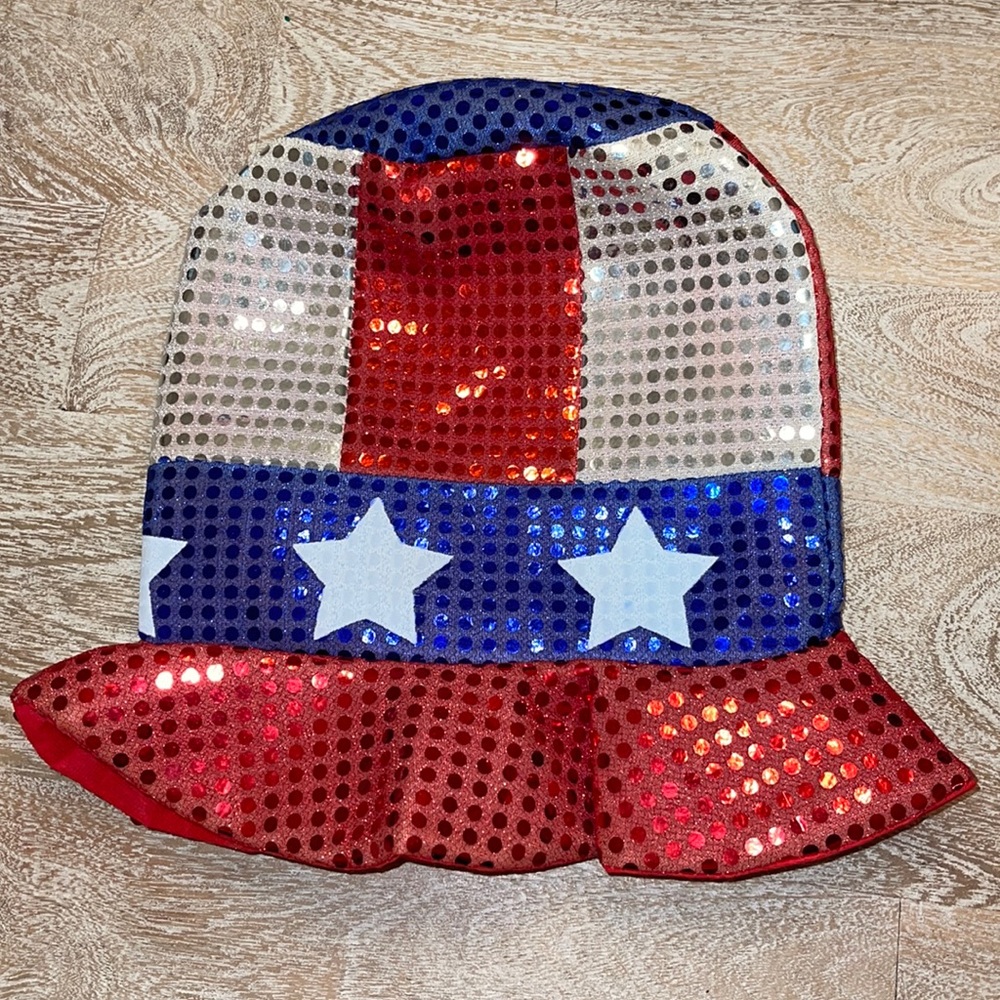 Unisex Red White Blue Election Day Patriotic 4th of July Sequin Hat